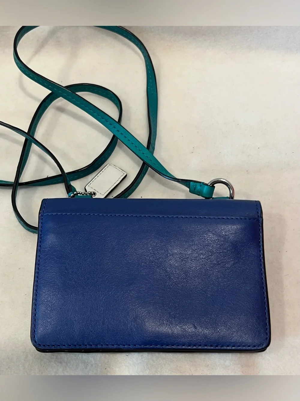 Coach Carrie Color block Leather Shoulder Bag with Matching Crossbody Wallet Set